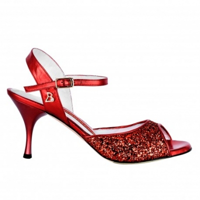 A1 Glitter Rosso Laminato rosso Heel 7cm- Absatz 7cm