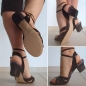 Preview: D32 Nero stampa pizzo Tacco 4 cm