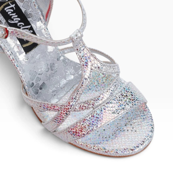 Preview: GAIA PPITONCINO ARGENTO CANGIANTE HEEL 9CM