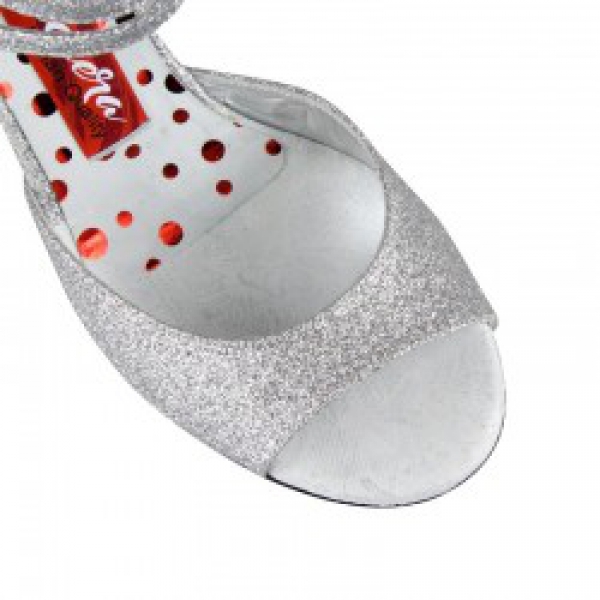 A31 Glitterino Argento Heel 7 cm