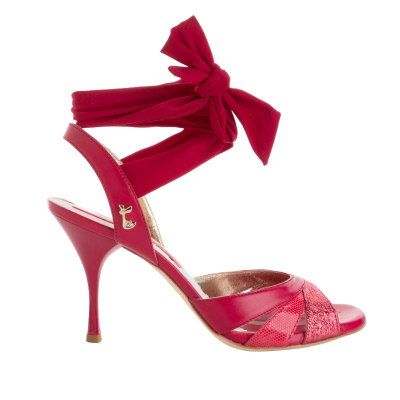 ROSA FUCSIA PITONCINO F. Heel 8 cm