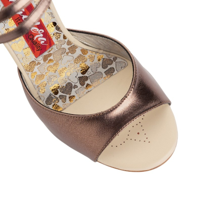 ROSSANA BRONZO LAMINATO HEEL CL 9 CM
