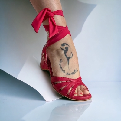 D32 Amaranto Nappa Soft Heel 4 cm